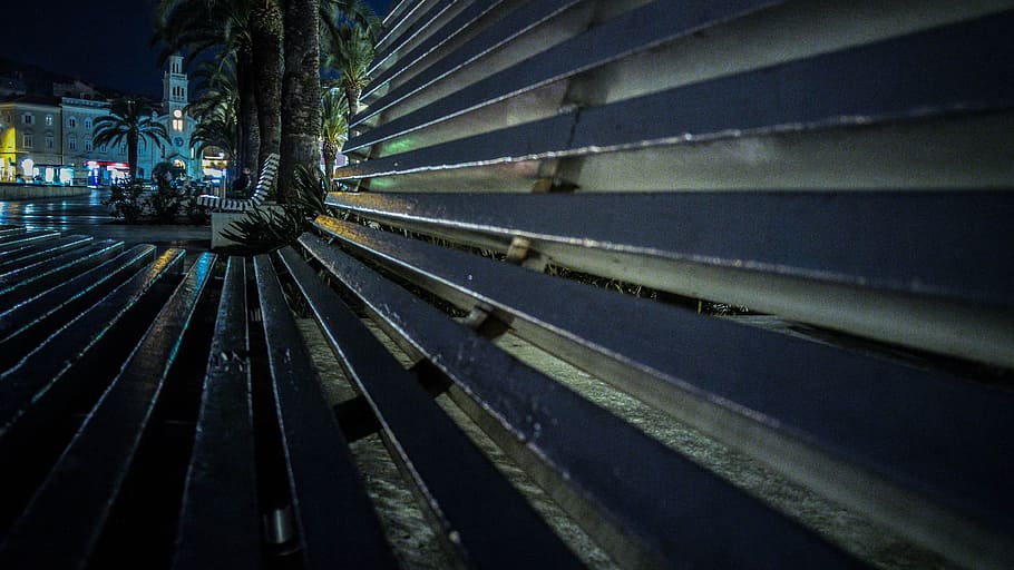 night, chair, split, architecture, staircase, built structure HD wallpaper