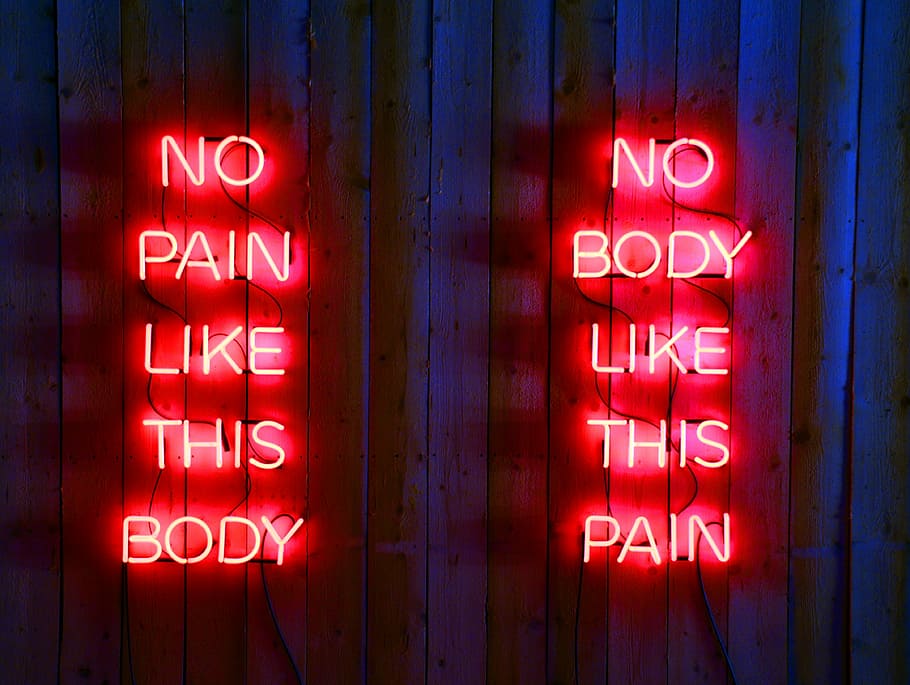 two neon signages at nighttime, Neon Light, Pain, Body, Neon Lamp, HD wallpaper