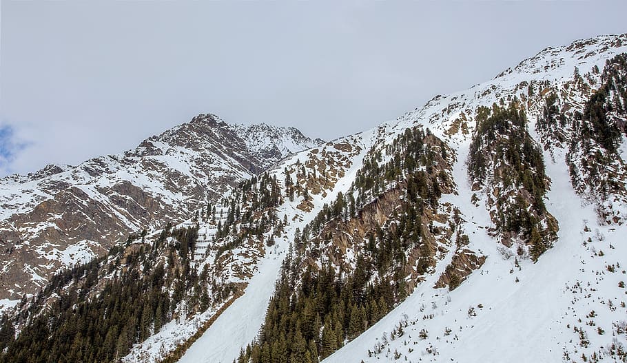 landmark photography of mountain covered with snow, snow-covered mountain during day time HD wallpaper