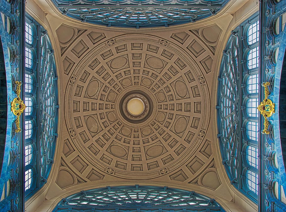worm's-eye view photo of church interior, blanket, dome, architecture HD wallpaper