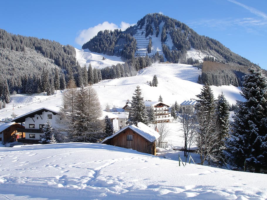 snow, winter, berwang, cold temperature, architecture, built structure HD wallpaper
