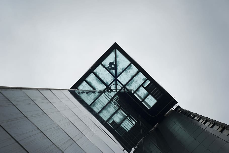 bottom view photography of high-rise building, low-angle photography of building HD wallpaper