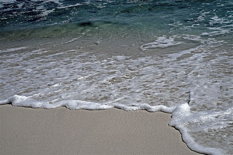 beach, waves, sea, water, holiday, ocean, sand, beautiful beach HD wallpaper