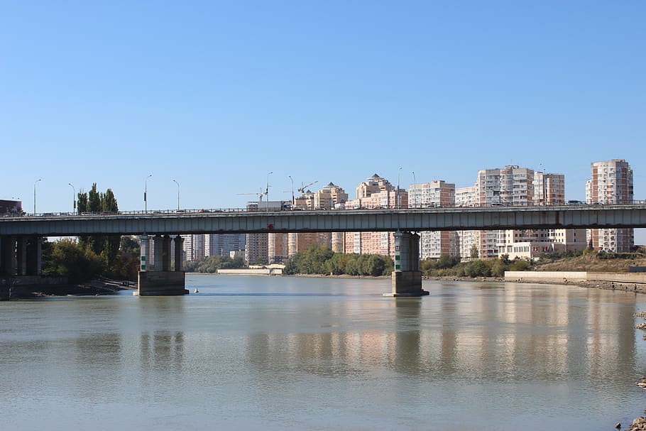 krasnodar, russia, river, bridge, architecture, built structure, HD wallpaper