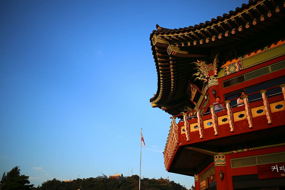 korea, sky, antique, architecture, built structure, building exterior HD wallpaper
