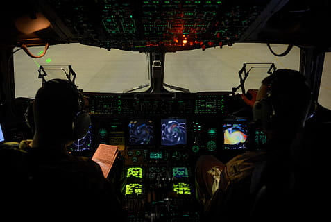 two pilot on cockpit, avionics, flight, cargo, aircraft, aviation HD wallpaper