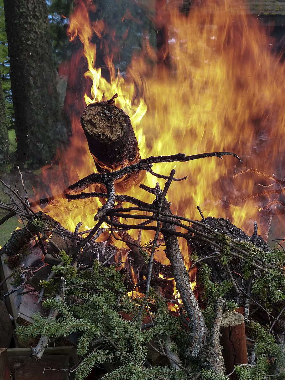 raging, fire, dangerous, hot, burning, blaze, glow, wood, logs HD wallpaper