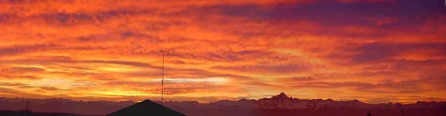Sunset, Clouds, Colors, Vista, sky, red, horizon, burning sky HD wallpaper