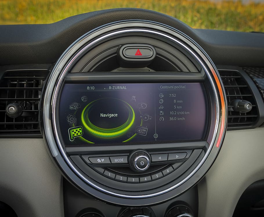 mini, convertible, minicooper, speedometer, auto, inside, the interior of the HD wallpaper