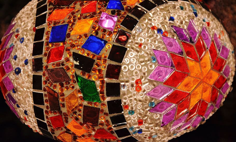 multicolored tiffany lamps, mosaic, tile, art, ceramic, colorful HD wallpaper