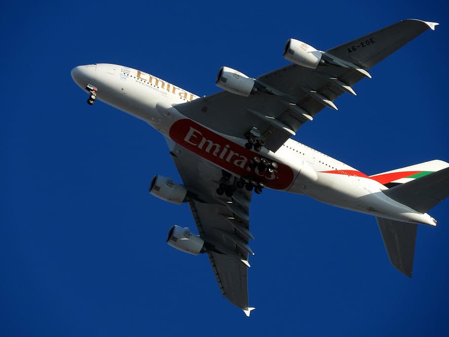 plane, a380, dubai, trip, flight, travel, flying, military HD wallpaper