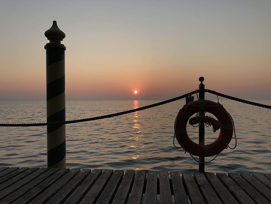 Sunset, Evening, Afterglow, twilight, sky, sea, water, nature HD wallpaper