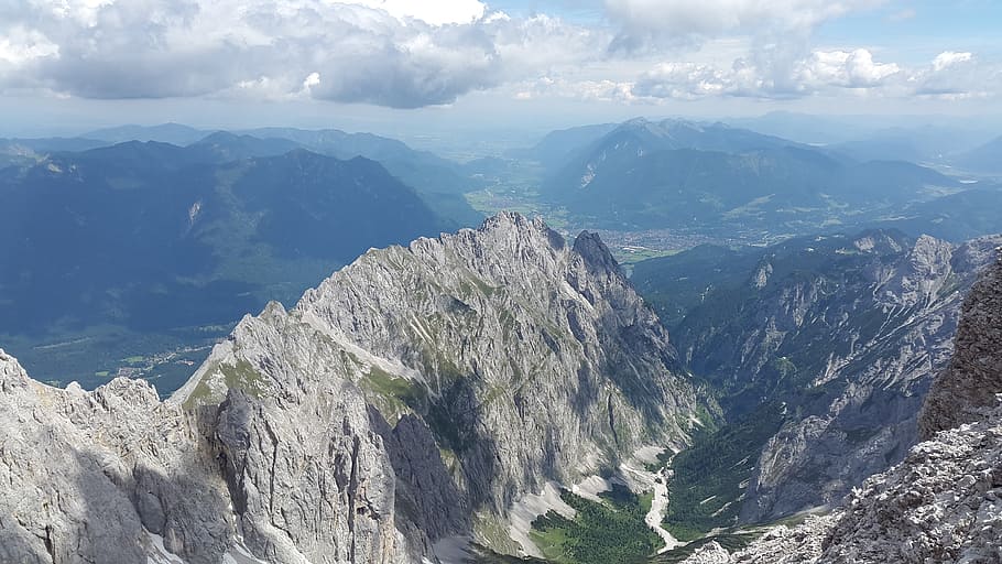 hell valley, ridge, rock ridge, zugspitze massif, mountains, HD wallpaper