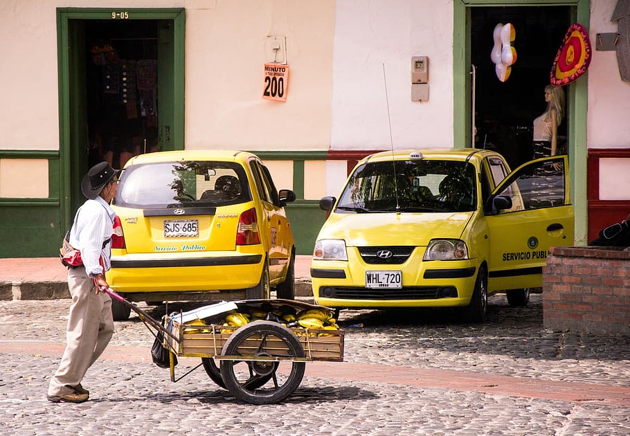 cart, taxi, santafe de antioquia, elder, truck, mode of transportation, HD wallpaper