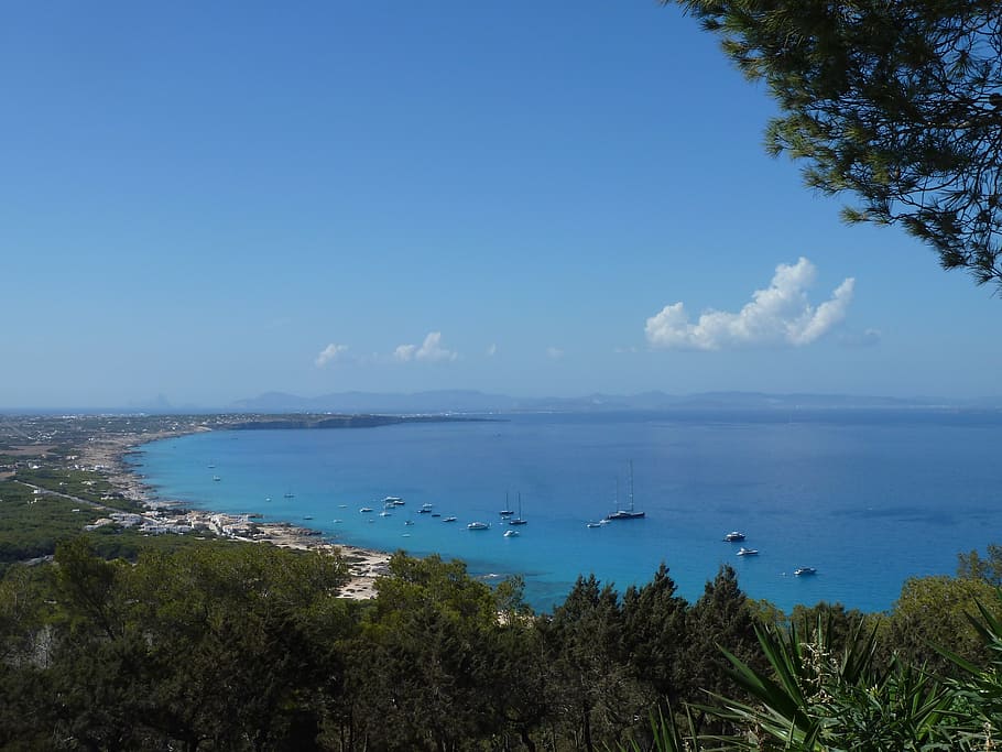 formentera, sea, blue, beach, water, landscape, nature, summer, HD wallpaper