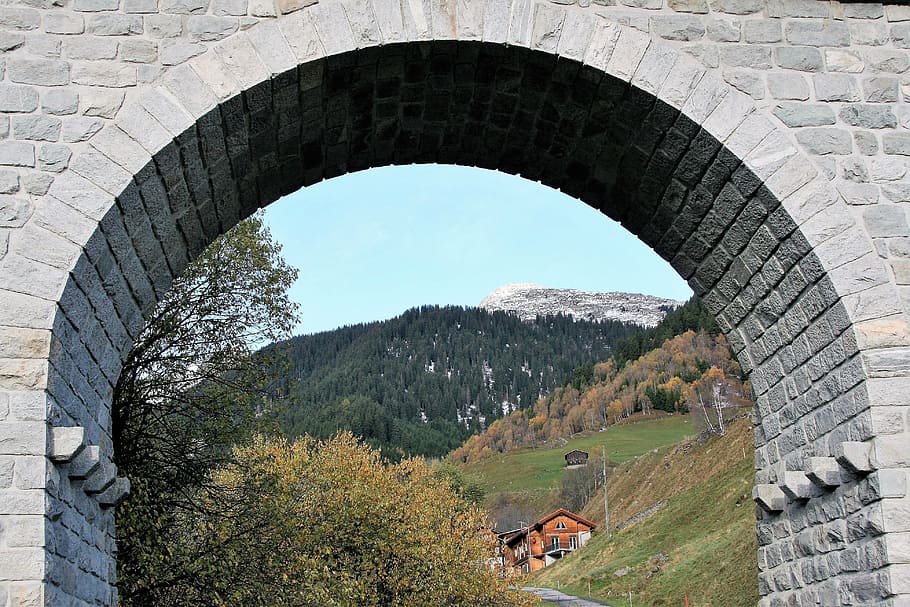 bridge, stone, railway, bow, building, www, places of interest HD wallpaper