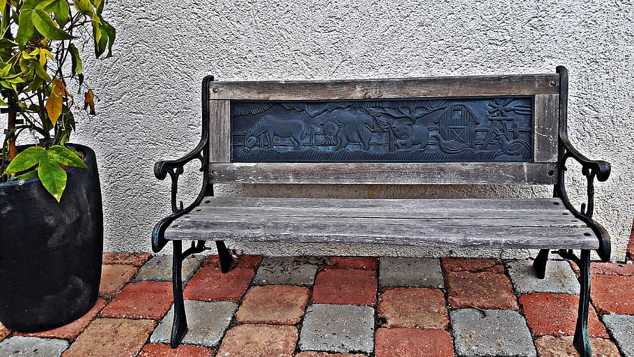 bench, rest, sit, holiday, wall - building feature, text, communication HD wallpaper