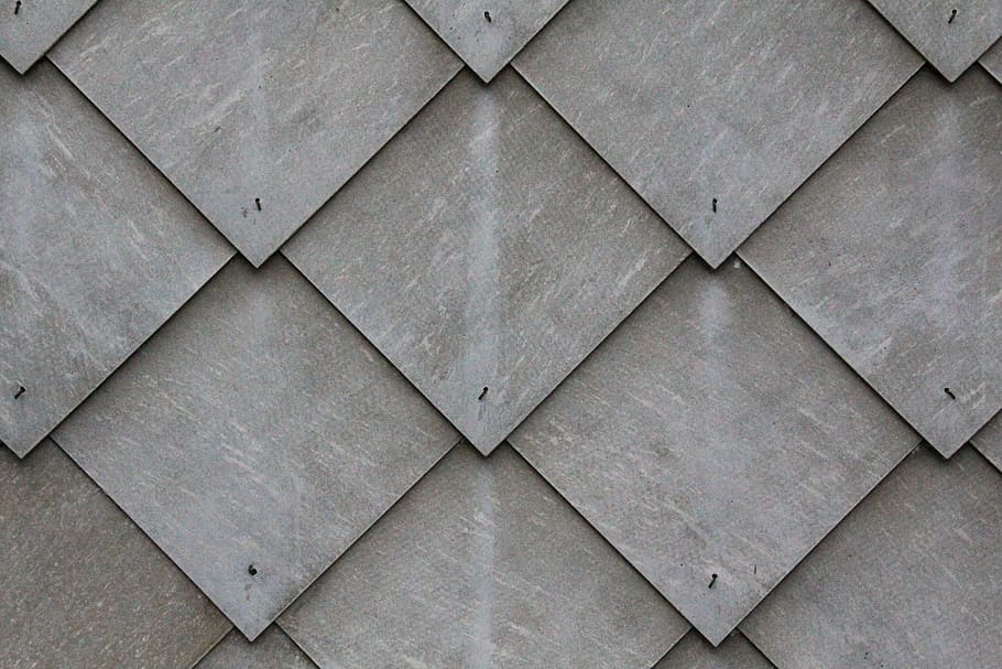 tile, slate, shingle, diamonds, grey, pattern, wall, background HD wallpaper