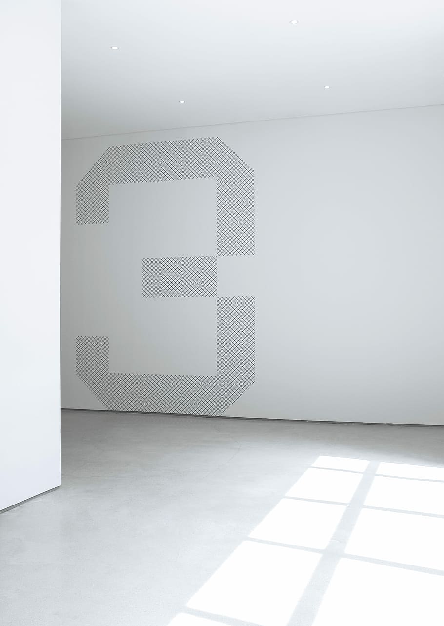 photo of white concrete wall inside room, number 3 wall print room HD wallpaper
