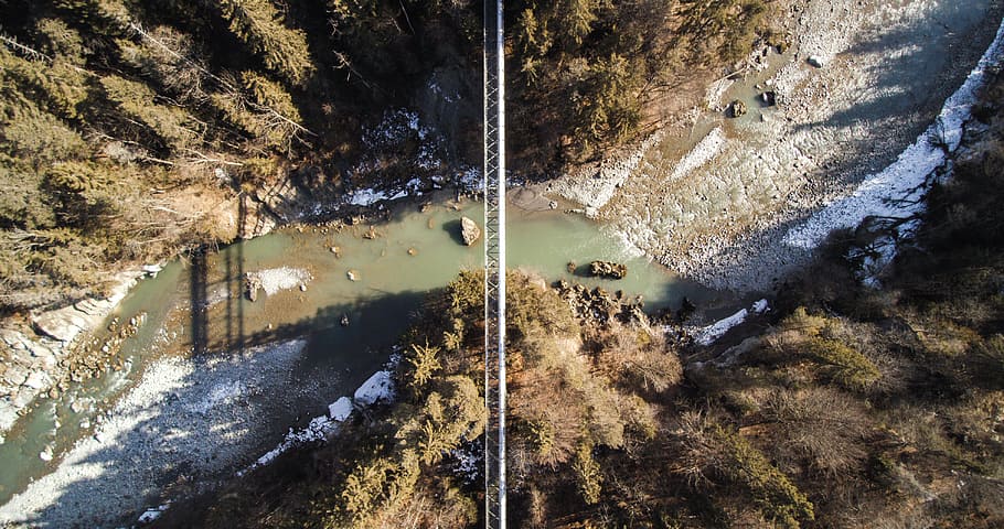 environment, light, outdoors, reflection, river, rocks, snow HD wallpaper