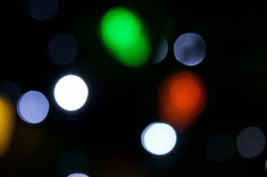bokeh, abstract, background, blur, defocused, illuminated, night HD wallpaper