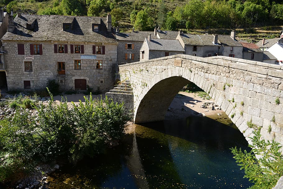 Bridge, River, Old Town, District, homes, village, france, place HD wallpaper