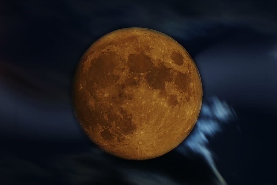 moon, night, clouds, milky way, night photo, sky, light reflections HD wallpaper