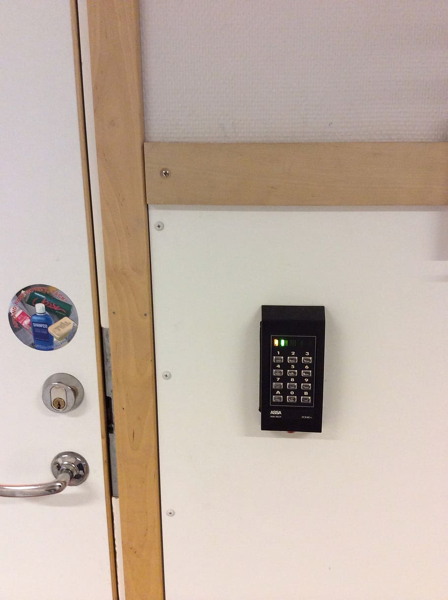 door, lock, locked, indoors, no people, entrance, technology HD wallpaper