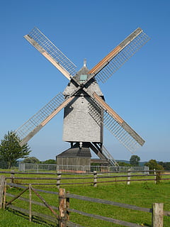 windmill, detmold, monument, wing, blue, flour mill, building HD wallpaper