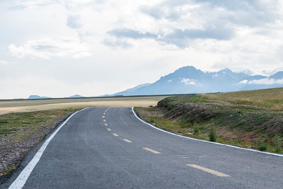 road, highway, landscape, fields, mountains, rural, countryside HD wallpaper