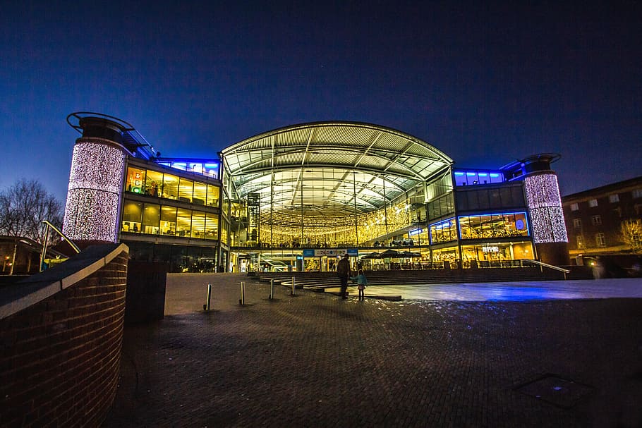 building, modern architecture, library, in the evening, norwich, HD wallpaper
