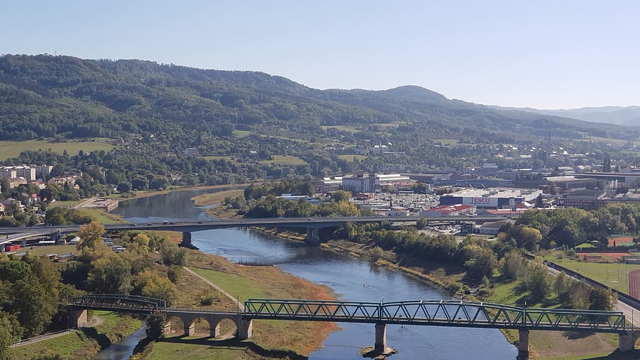 river, city, bridge, landscape, architecture, built structure HD wallpaper