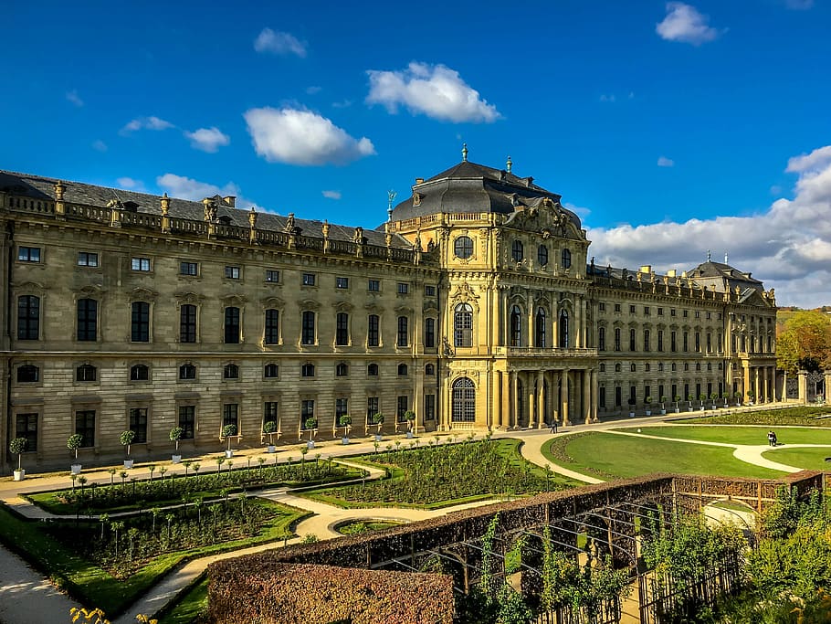 würzburg, residence, baroque, garden, architecture, building, HD wallpaper