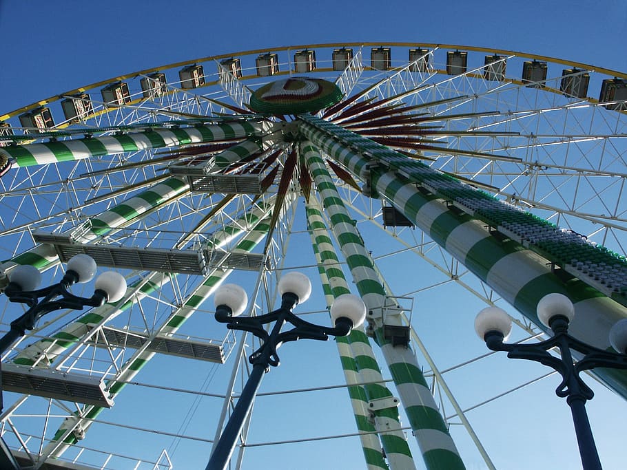 ferris wheel, fair, pleasure, fun, leisure, large, high, folk festival HD wallpaper