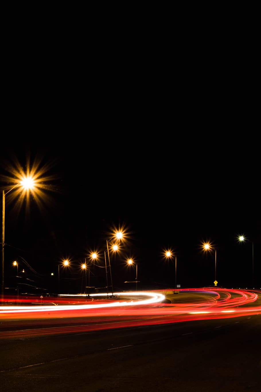 long exposure photography of road during nighttime, timelapsed photo of street HD wallpaper