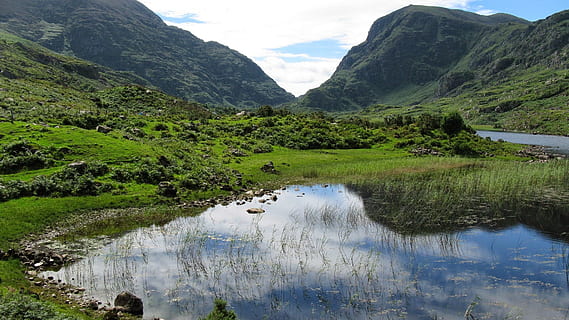 lake, killarney, reflection, hills, mountains, park, ireland HD wallpaper