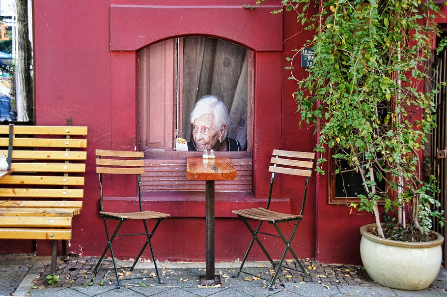 Chairs, Table, Facade, Building, Eat, breakfast table, old tables and chairs HD wallpaper