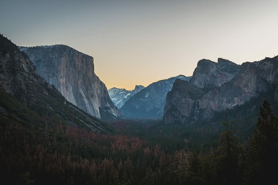 photo of mountains and grass, landscape photo of mountain, tree HD wallpaper