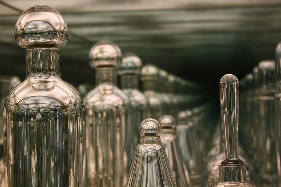bottle, art, glass, infinity, container, no people, focus on foreground HD wallpaper