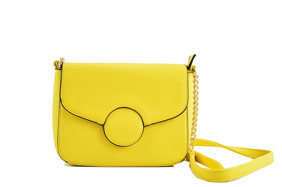 yellow leather sling bag, bag yellow, fashion, bag shoulder bag, HD wallpaper