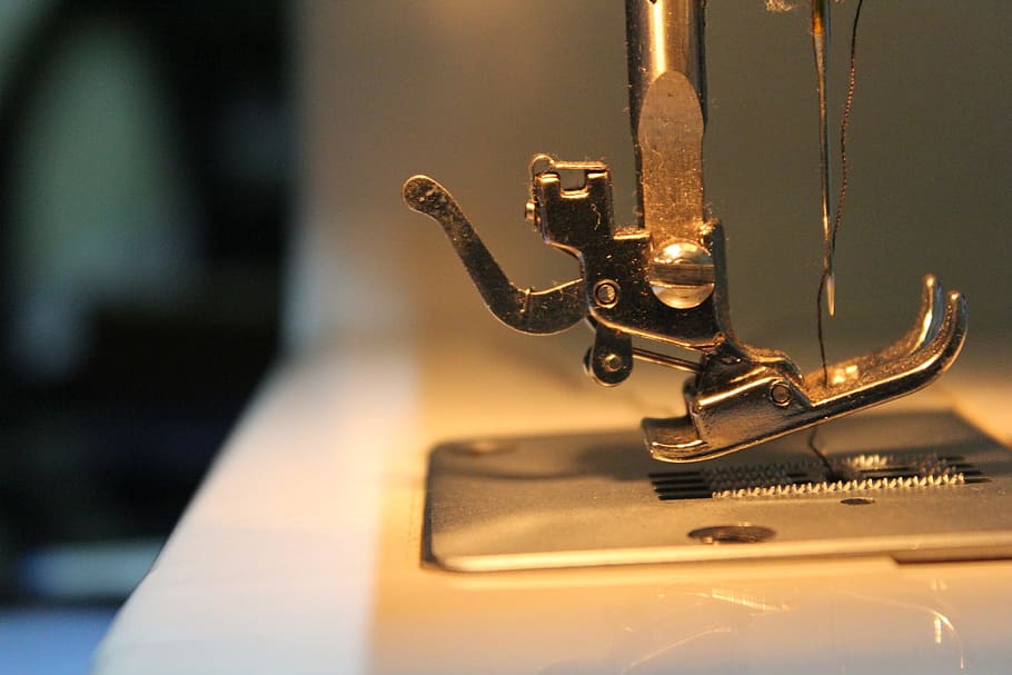 close up photo of gray sewing machine, Sewing-Machine, Hobby, HD wallpaper