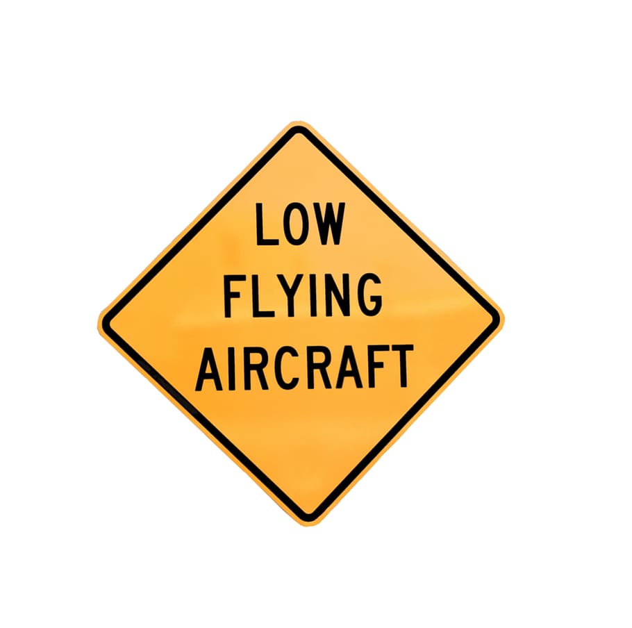 Low Flying Aircraft Sign, Signage, aviation, airport, isolated background