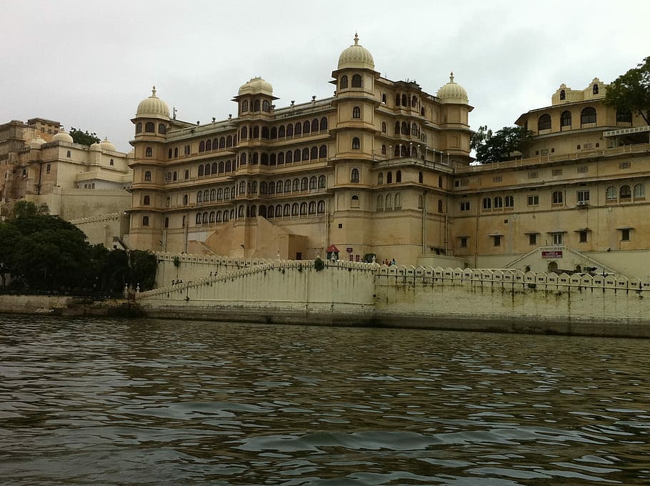 Udaipur, India, Palaces, water, architecture, building exterior HD wallpaper