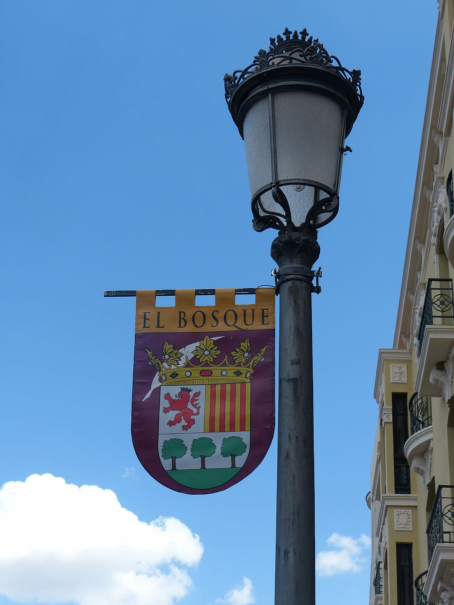 ronda, lantern, flag, sky, street light, low angle view, lighting equipment HD wallpaper