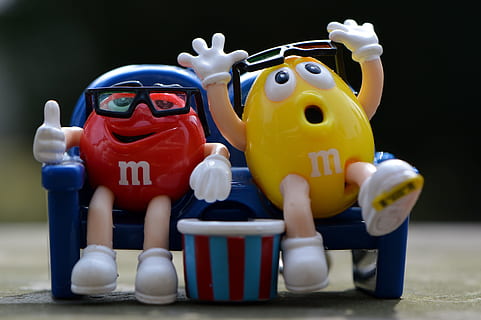 M's Red and Yellow  M&m characters, Mascot, Mini monkey