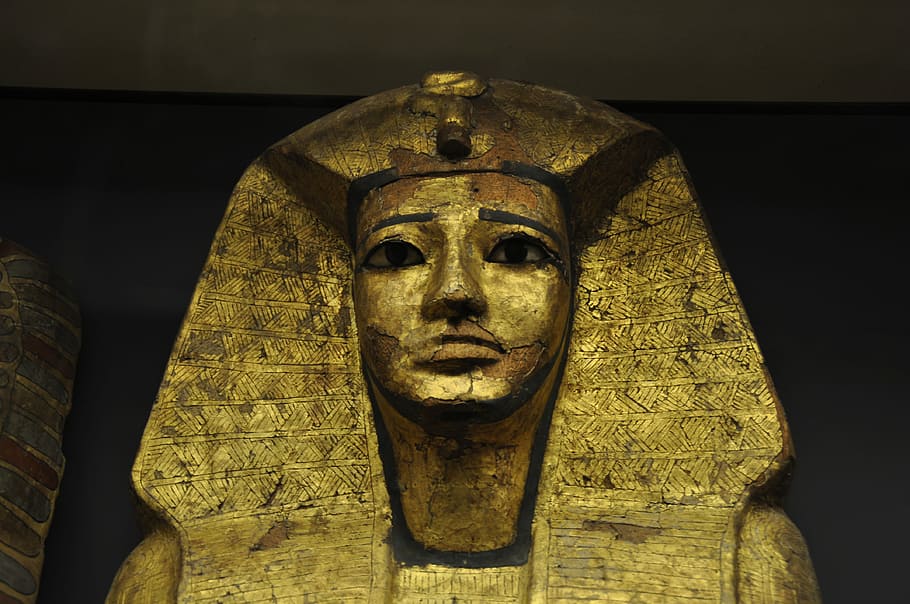 Tutankhamun, Pharaoh, Egypt, Louvre, Paris, egyptian museum, statue, HD wallpaper