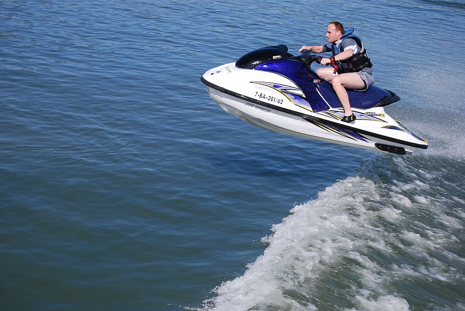 jet ski, water, ebro river, speed, sport, nautical Vessel, action HD wallpaper
