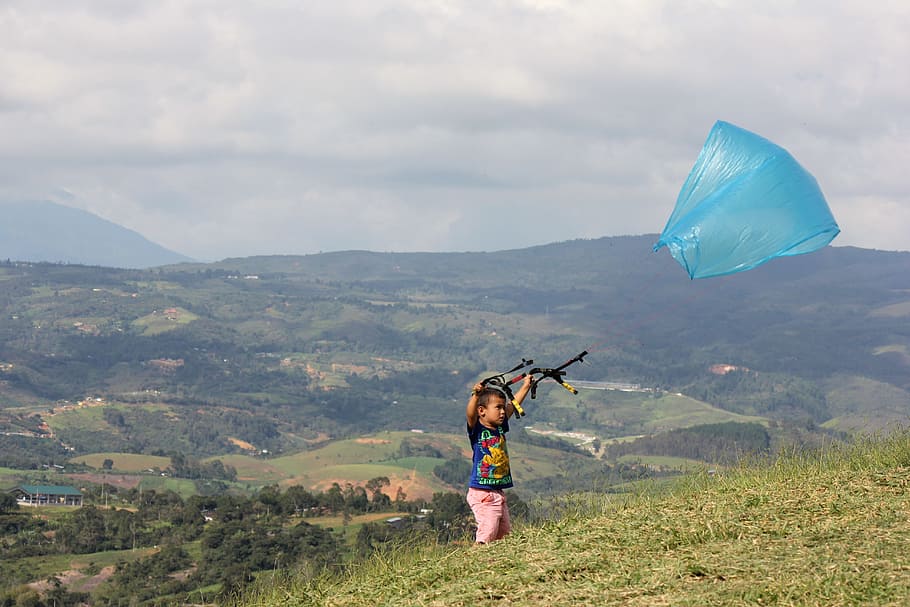 paragliding, san, gil, santander, colombia, mountain, one person HD wallpaper