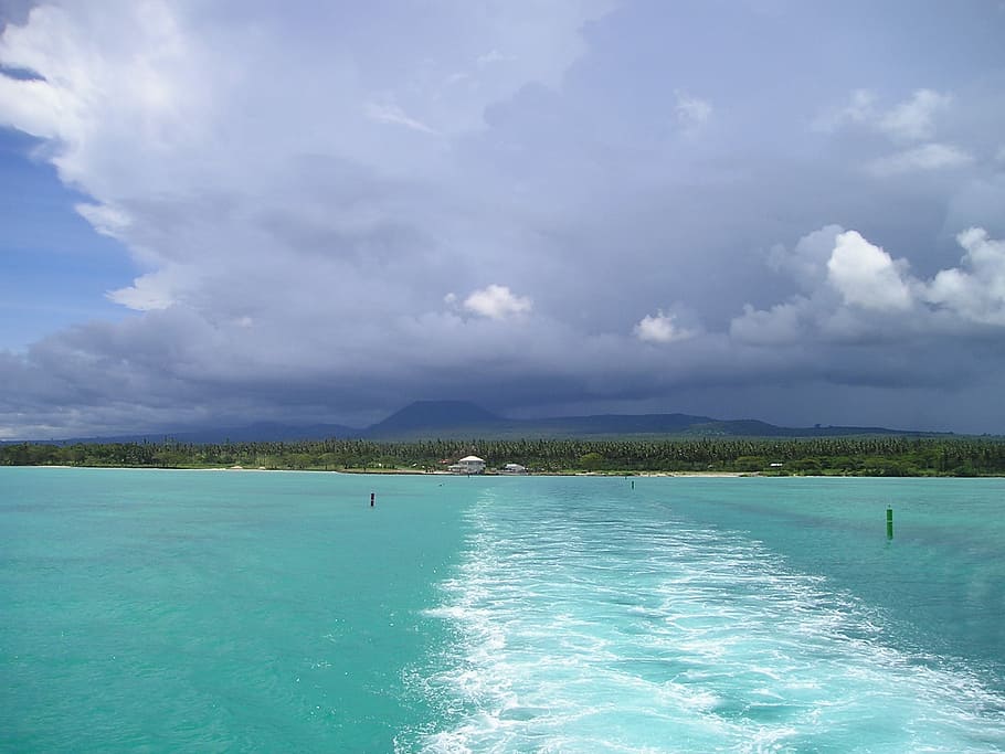 blue body of water under white clouds at daytime, Sea, Turquoise, Blue HD wallpaper