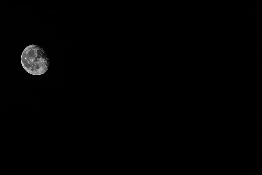 moon, night, sky, dark, astronomy, space, full moon, copy space HD wallpaper